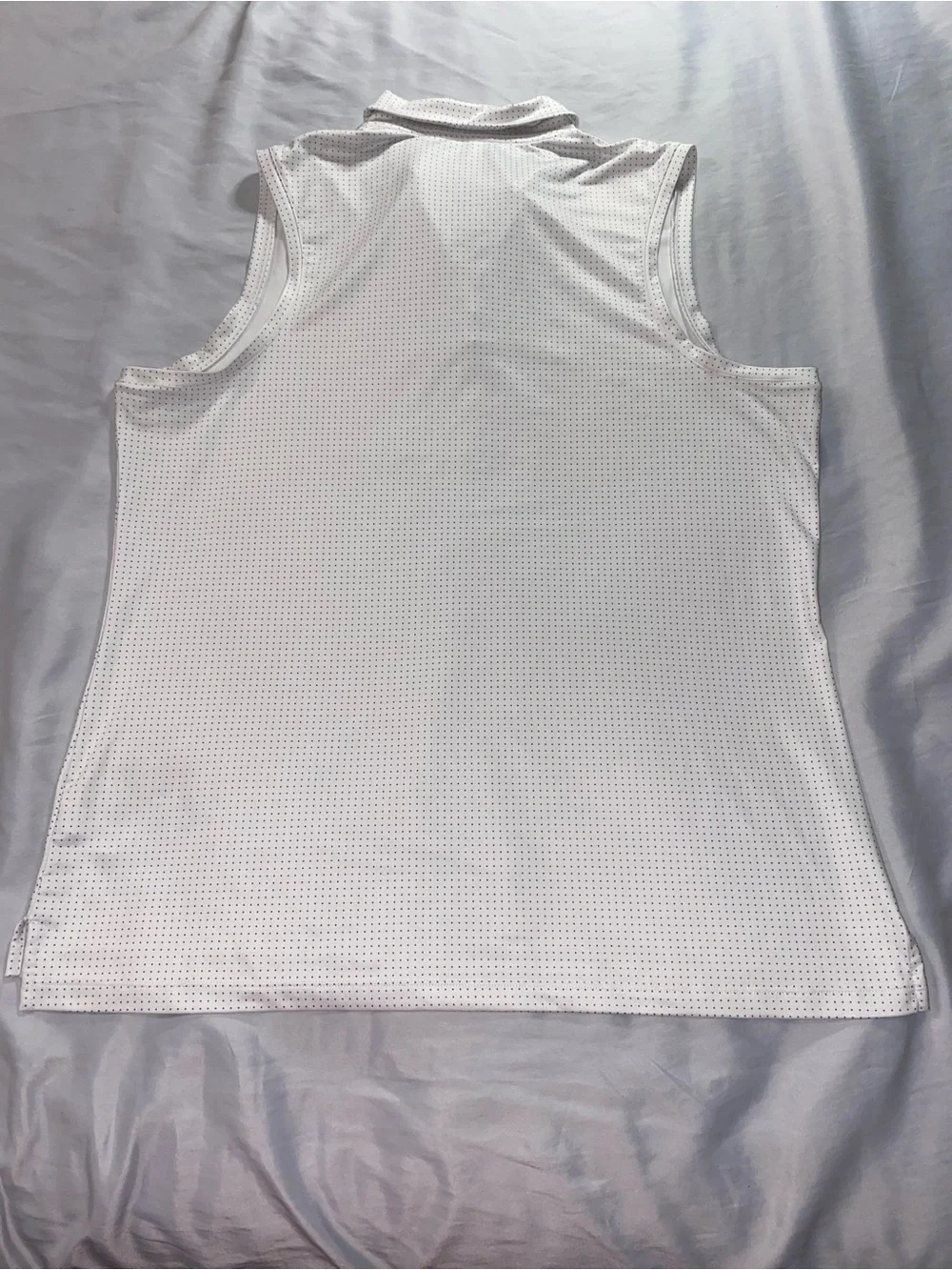 Nike Golf Womens Size XL White with Polka Dots Collared Tank Summer Dri-Fit